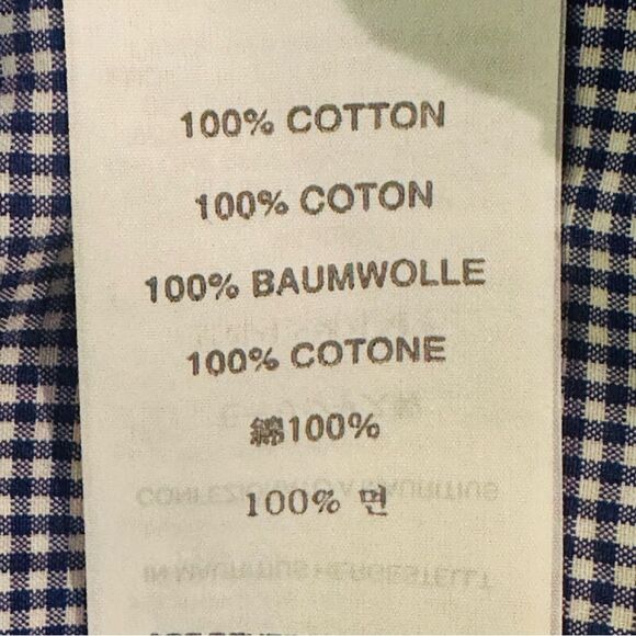 J.Crew Men’s SZ L Blue Micro Gingham Button-Down Shirt Long Sleeve Cotton Casual - Picture 8 of 10